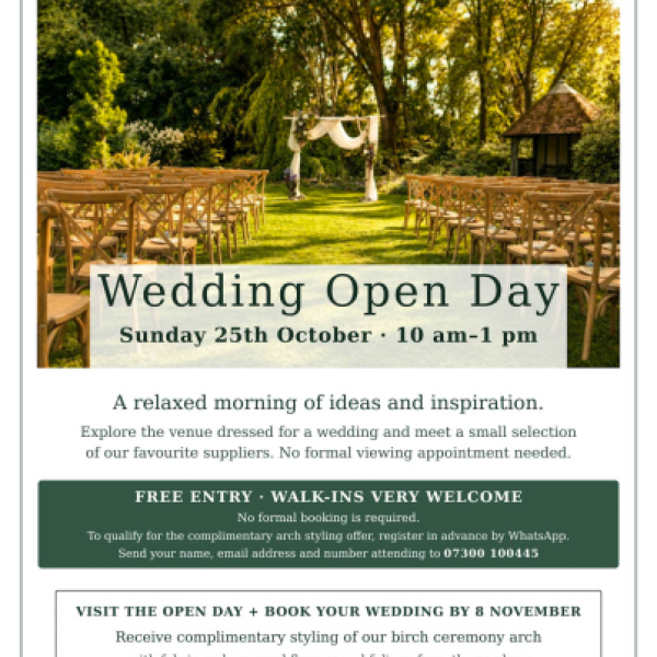 Wedding Venue Open Day Supplier Pitch fee